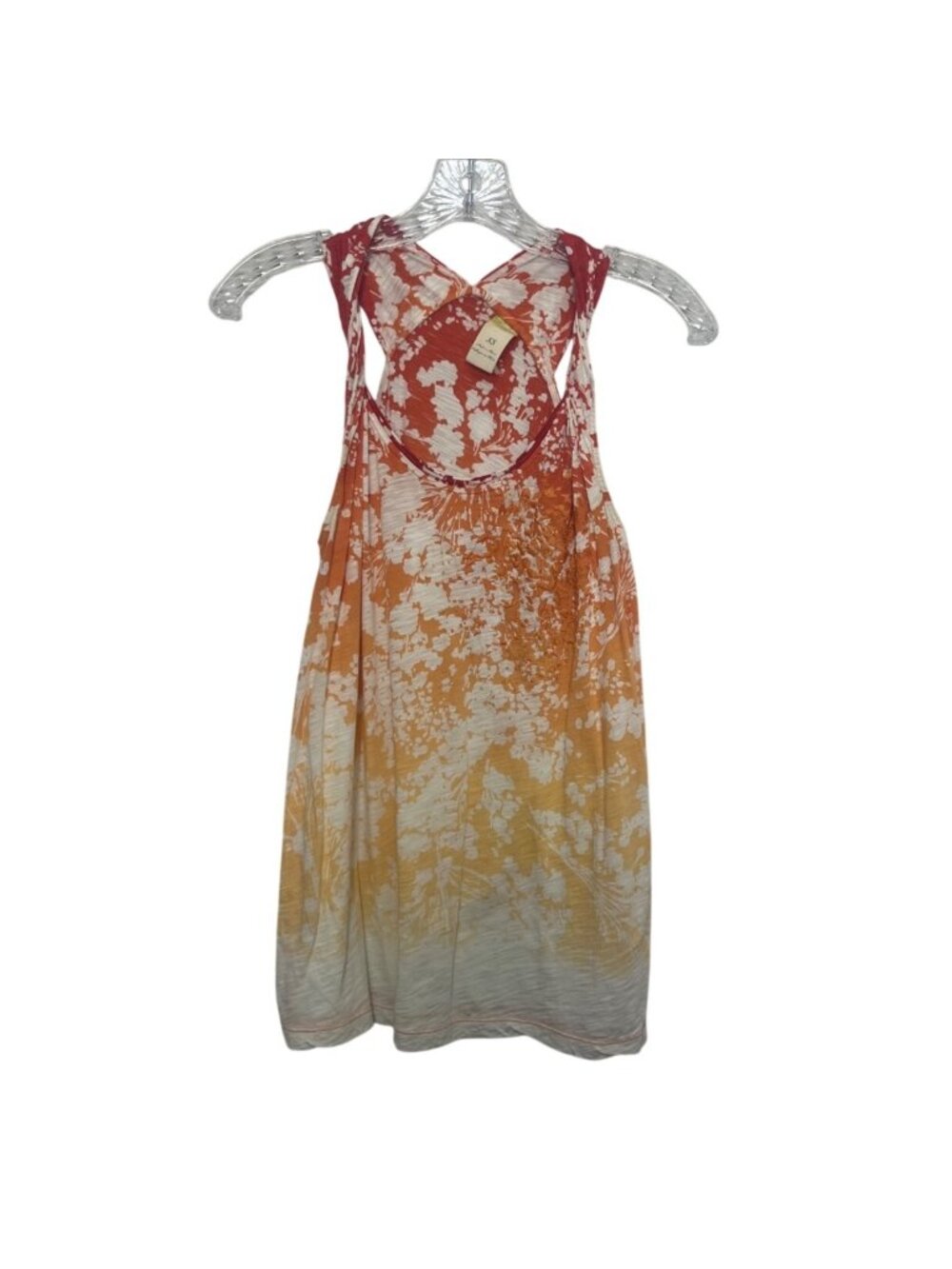 Urban Outfitters Tank Top XS Orange Embroidered Criss Cross Back Summer